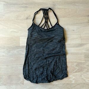 Lululemon black and grey open strappy back top size 4
